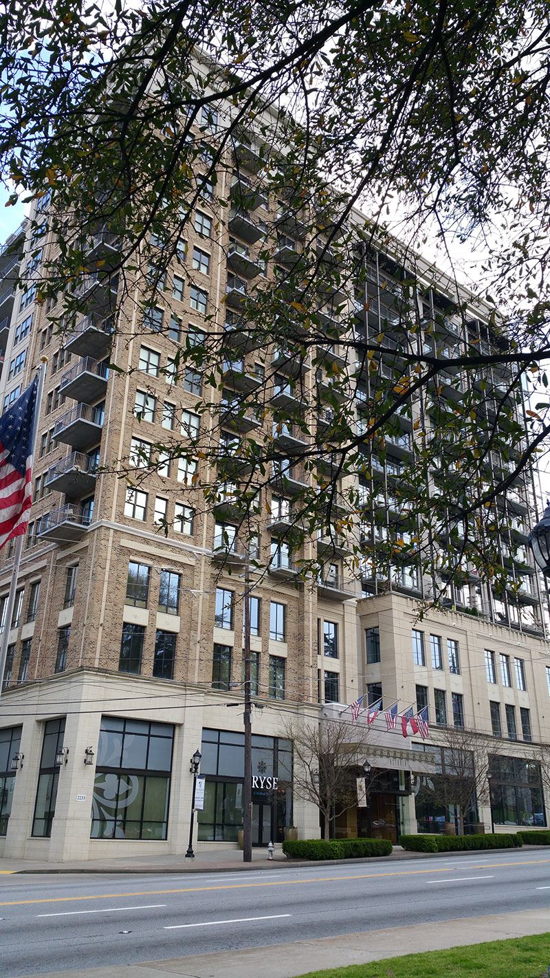 Street view of the building at 2233 Peachtree Road NE in Atlanta, where Elite Solutions has its office